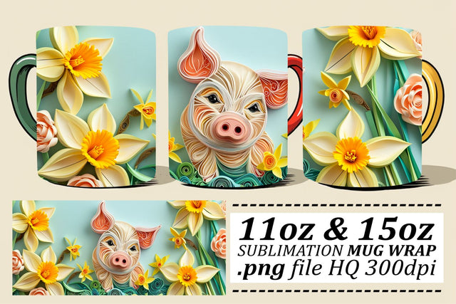 Floral Easter Egg Bouquet Mug Design, Sublimation Wrap, Happy Easter, Spring Celebration Sublimation afrosvg 