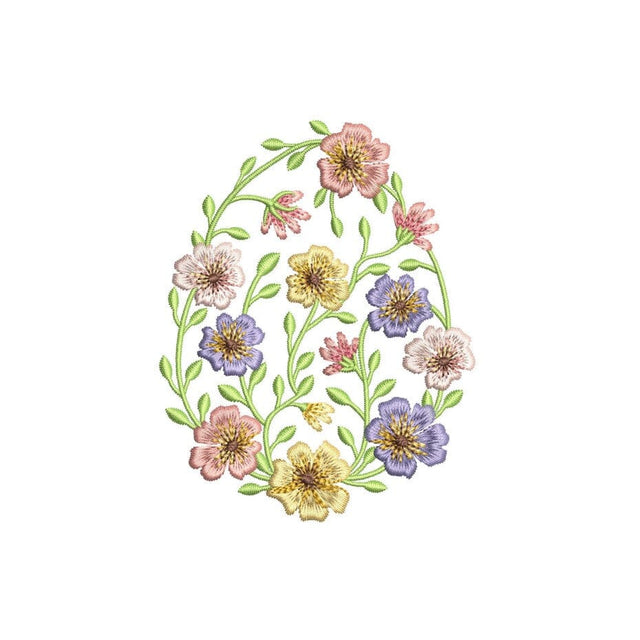 Floral Easter Egg Embroidery Design, 4 sizes, Instant Download Embroidery/Applique DESIGNS Nino Nadaraia 
