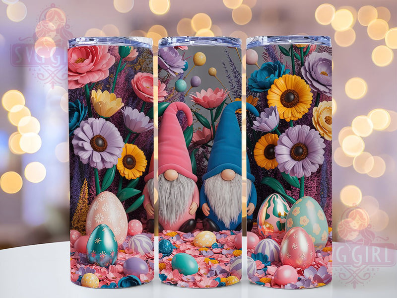 Floral Easter Gnome Tumbler, Floral Egg Tumbler, Cute Gnome Wrap, Festive Easter Wrap, Stylish 20oz Wrap, Sublimation Design, Trendy Gift Idea Sublimation SvggirlplusArt 