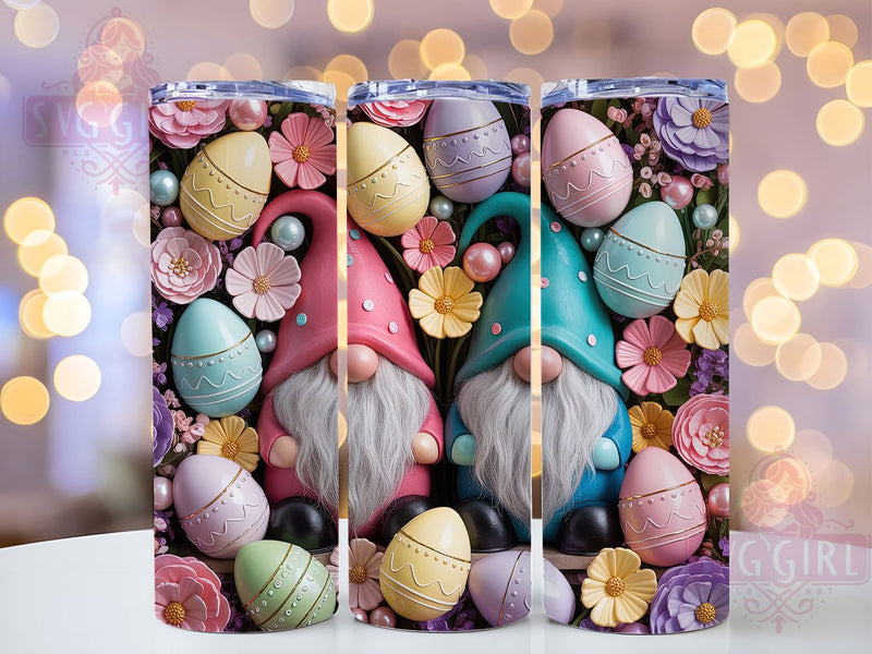 Floral Easter Gnome Tumbler, Floral Egg Tumbler, Cute Gnome Wrap, Festive Easter Wrap, Stylish 20oz Wrap, Sublimation Design, Trendy Gift Idea Sublimation SvggirlplusArt 