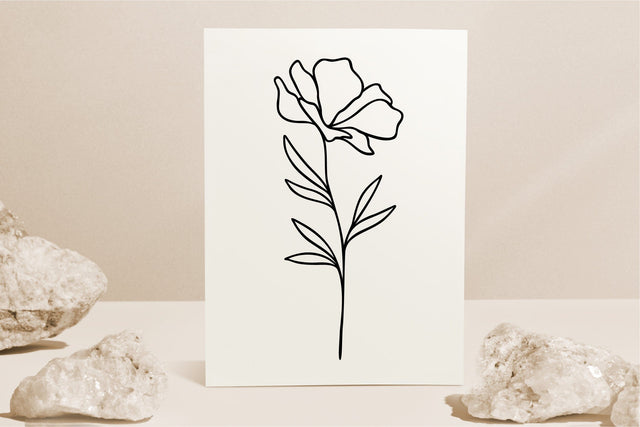 Floral Elegant Line Art SVG RFCreative 