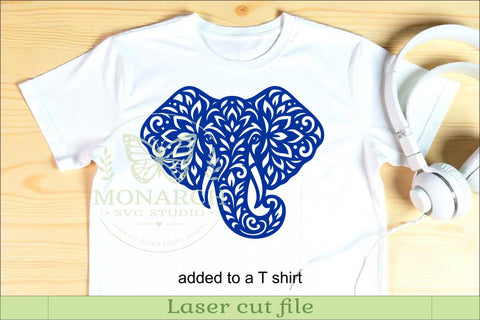 Floral Elephant Laser Cut File, Boho Elephant Wall Art SVG SVG APInspireddesigns 