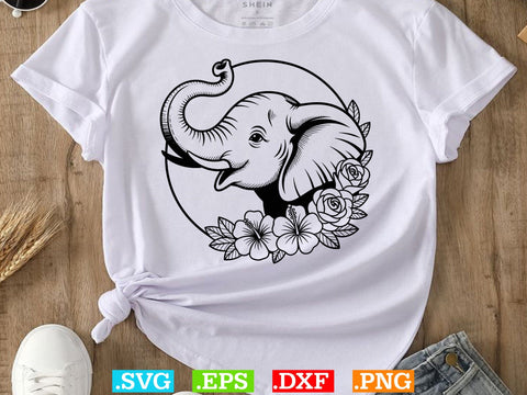Floral Elephant SVG Bundle, Flower Animal Svg, Cute Animal SVG SVG Creativeart88 