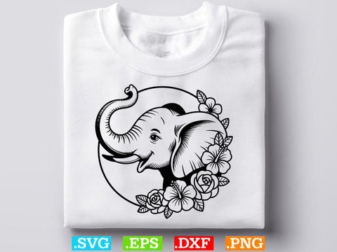 Floral Elephant SVG Bundle, Flower Animal Svg, Cute Animal SVG SVG Creativeart88 