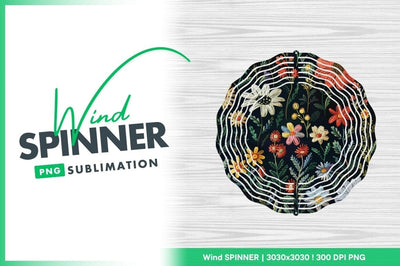 Floral embroidery style wildflower garden pattern background Sublimation Regulrcrative 