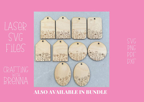 Floral Engraved Ornament Rounded Top Tag Laser SVG File SVG Crafting With Brenna 