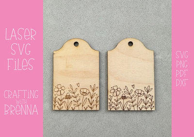 Floral Engraved Ornament Rounded Top Tag Laser SVG File SVG Crafting With Brenna 