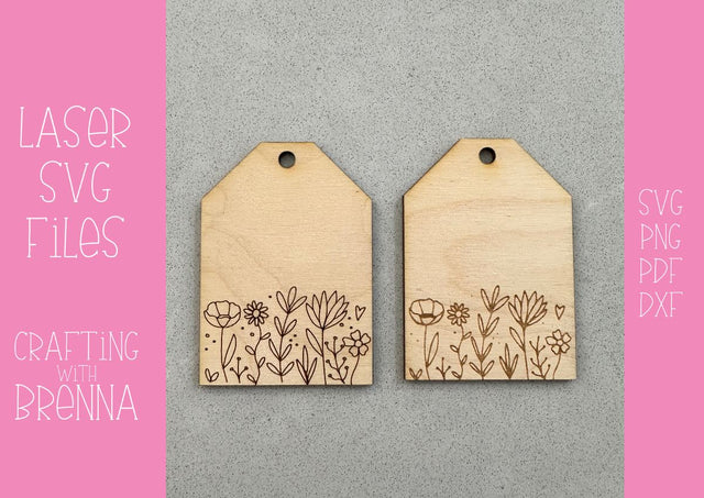 Floral Engraved Tag Laser SVG File SVG Crafting With Brenna 