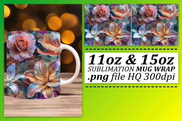 Floral Essence Cup Design Sublimation afrosvg 