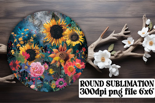 Floral Essence Ornaments Car Coaster Design Keychain PNG Sublimation afrosvg 