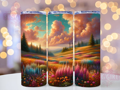 Floral Faith Crosses Tumbler, Christian Stainless Steel Tumbler, Faith Easter Wrap, Stylish 20oz Wrap, Sublimation Design, Trendy Gift Idea, Inspirational Christian Tumbler Sublimation SvggirlplusArt 