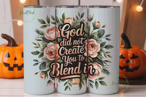 Floral Faith Tumbler Wrap PNG Sublimation PixelChick 