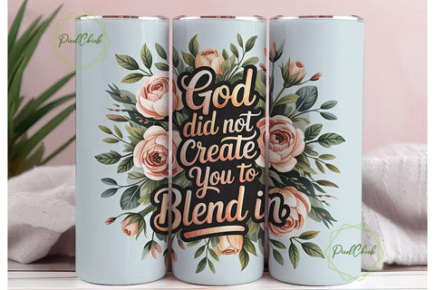 Floral Faith Tumbler Wrap PNG Sublimation PixelChick 