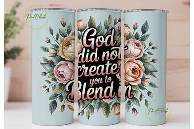 Floral Faith Tumbler Wrap PNG Sublimation PixelChick 