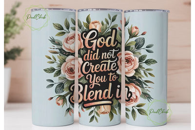 Floral Faith Tumbler Wrap PNG Sublimation PixelChick 
