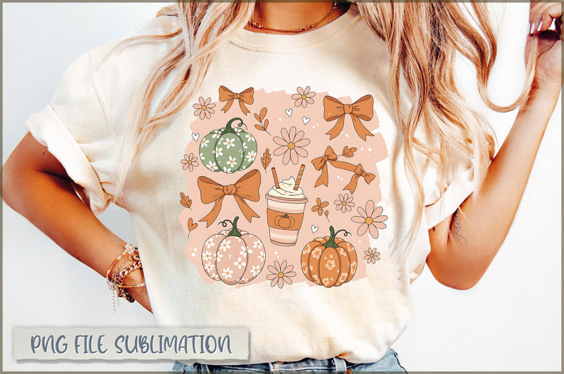 Floral Fall Pumpkin Coquette PNG Sublimation Shetara Begum 