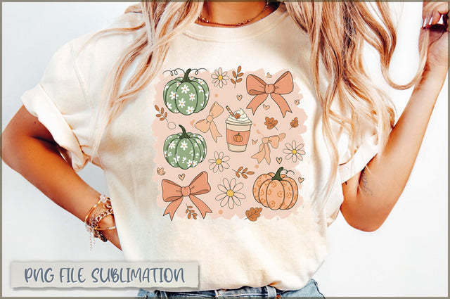 Floral Fall Pumpkin Coquette PNG Sublimation Shetara Begum 