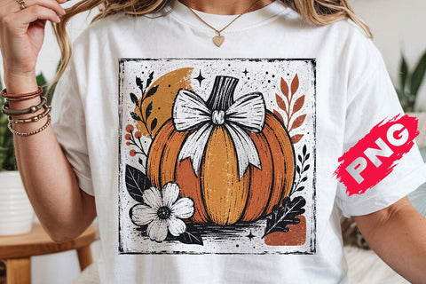Floral Fall Pumpkin PNG, Fall Png, Fall Pumpkin Sublimation PNG, Thanksgiving Png, Autumn Png, Fall Shirt Png, Boho Png, Floral Fall png SVG DesignDestine 