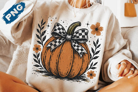 Floral Fall Pumpkin PNG, Fall Png, Fall Pumpkin Sublimation PNG, Thanksgiving Png, Autumn Png, Fall Shirt Png, Boho Png, Floral Fall png SVG DesignDestine 