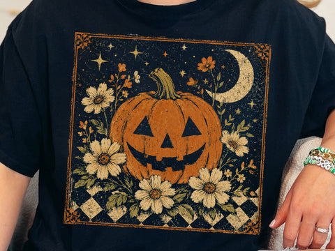 Floral Fall Pumpkin PNG, Fall Png, Fall Pumpkin Sublimation PNG, Thanksgiving Png, Autumn Png, Fall Shirt Png, Boho Png, Floral Fall png SVG DesignDestine 