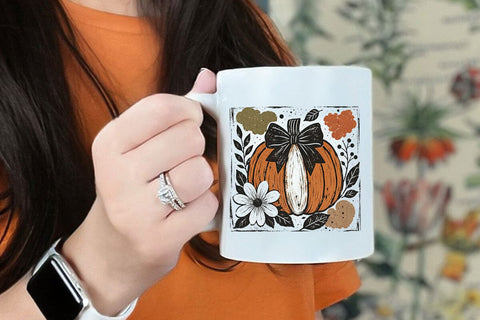 Floral Fall Pumpkin PNG, Fall Png, Fall Pumpkin Sublimation PNG, Thanksgiving Png, Autumn Png, Fall Shirt Png, Boho Png, Floral Fall png SVG DesignDestine 