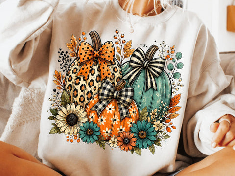 Floral Fall Pumpkin Png, Preppy Pumpkin Coquette Png, Brushstroke Pumpkin Spice Png, Glitter Pumpkin Png, Boho Autumn Flowers Png SVG DesignDestine 