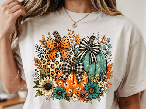 Floral Fall Pumpkin Png, Preppy Pumpkin Coquette Png, Brushstroke Pumpkin Spice Png, Glitter Pumpkin Png, Boho Autumn Flowers Png SVG DesignDestine 
