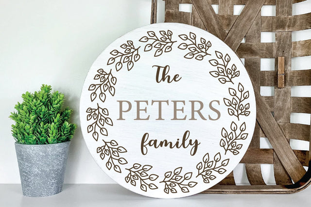Floral Family Monogram SVG | Farmhouse Round Split Monogram SVG zoellartz 