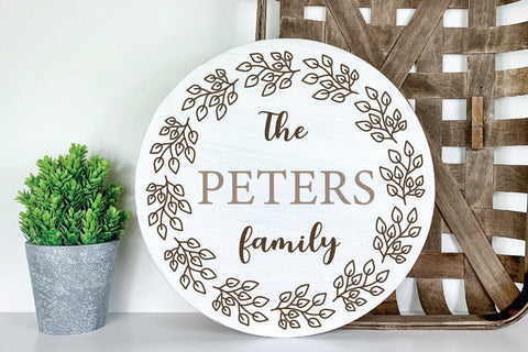Floral Family Monogram SVG | Farmhouse Round Split Monogram SVG zoellartz 