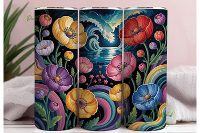 Floral Fantasy 20oz Tumbler Wrap Sublimation PixelChick 