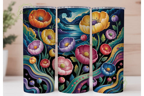Floral Fantasy 20oz Tumbler Wrap Sublimation PixelChick 