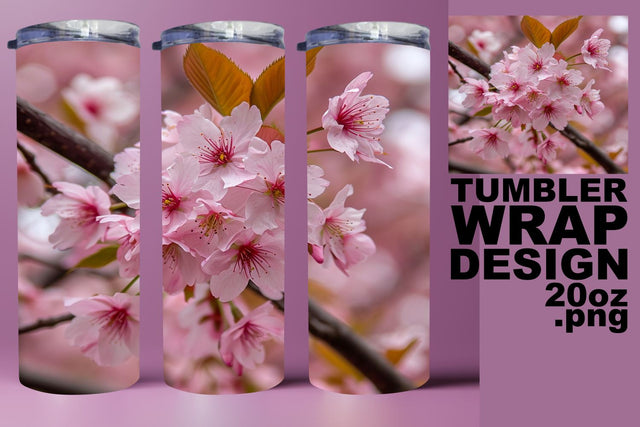 Floral Fantasy 3D Tumbler Wrap - Sublimation 20oz Sublimation afrosvg 