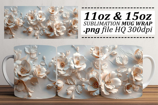 Floral Fantasy Cup Design - Vibrant Sublimation Charm Sublimation afrosvg 