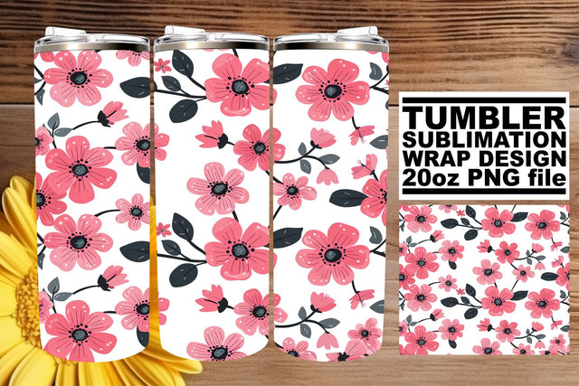 Floral Fantasy Sublimation 20oz Tumbler Sleeve Sublimation afrosvg 