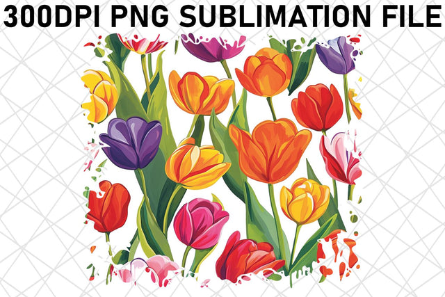 Floral Fantasy Sublimation Art, Blooming Meadow PNG Design, Colorful Petals, Garden Delight Sublimation afrosvg 