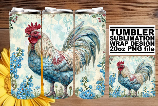 Floral Farm & Animals Tumbler Design - Springtime Sublimation afrosvg 