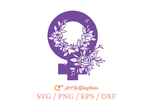 Floral Female Gender Symbol Svg, Happy Women's Day Svg, Happy International Women's Day Svg SVG Artinrhythm shop 