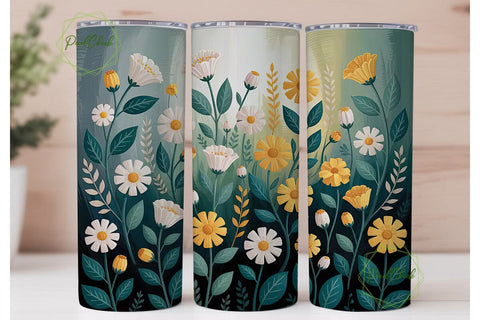 Floral Field 20oz Tumbler Wrap Sublimation PixelChick 