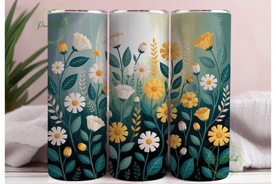 Floral Field 20oz Tumbler Wrap Sublimation PixelChick 