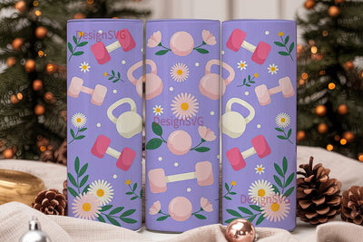 Floral Fitness 20oz Tumbler Wrap Sublimation DesignSVG 