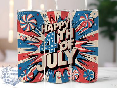 Floral Flag 4th July 20oz Tumbler, Floral American Flag, Sublimation Wrap, 20oz Tumbler Design, Patriotic Gift, PNG Tumbler Wrap, Independence Day Sublimation ToriDesigns 