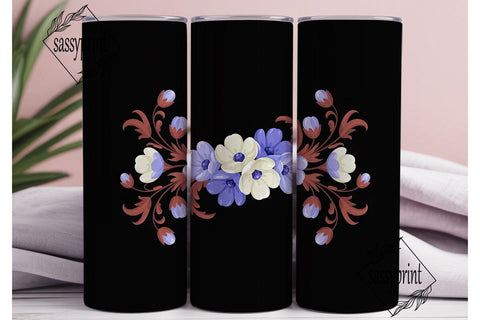Floral Flourish 20oz Tumbler Wrap Sublimation sassyprint 