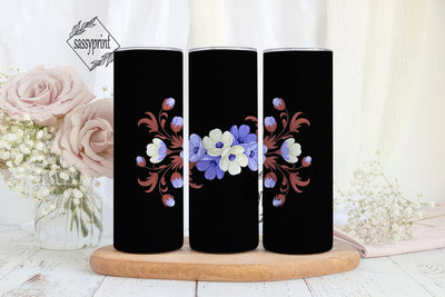 Floral Flourish 20oz Tumbler Wrap Sublimation sassyprint 