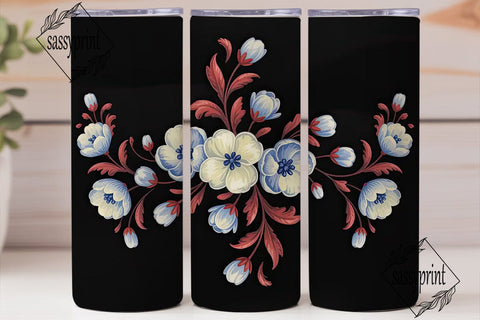 Floral Flourish 20oz Tumbler Wrap Sublimation sassyprint 
