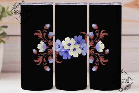 Floral Flourish 20oz Tumbler Wrap Sublimation sassyprint 