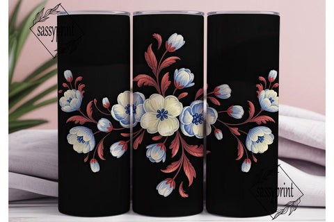 Floral Flourish 20oz Tumbler Wrap Sublimation sassyprint 