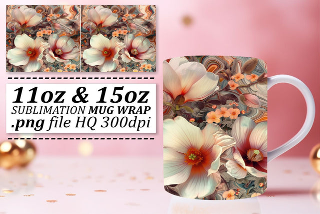 Floral Flourish Cup Design Sublimation afrosvg 