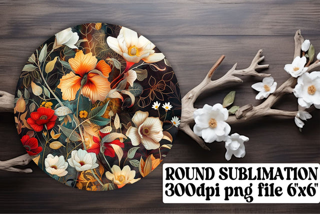 Floral Flow Ornaments Car Coaster Sublimation Keychain PNG Sublimation afrosvg 