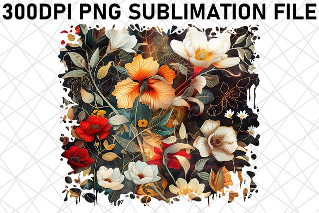 Floral Flow PNG Sublimation Vibrant Color Sublimation afrosvg 