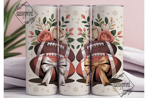 Floral Football Tumbler Wrap Sublimation sassyprint 